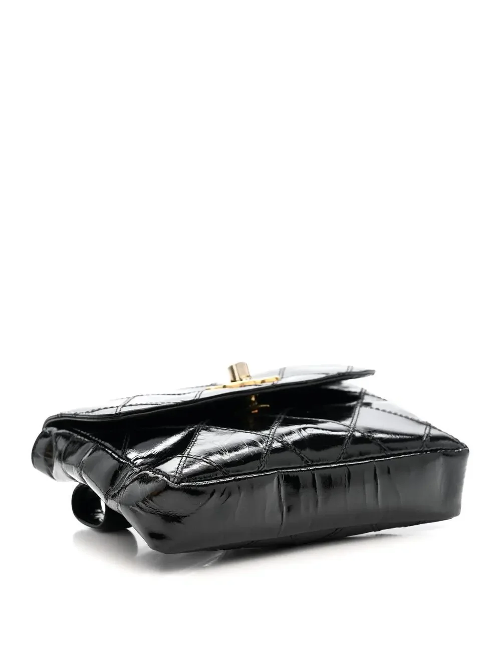 Chanel Patent Flap Waist Belt Bag Black #247256C13B